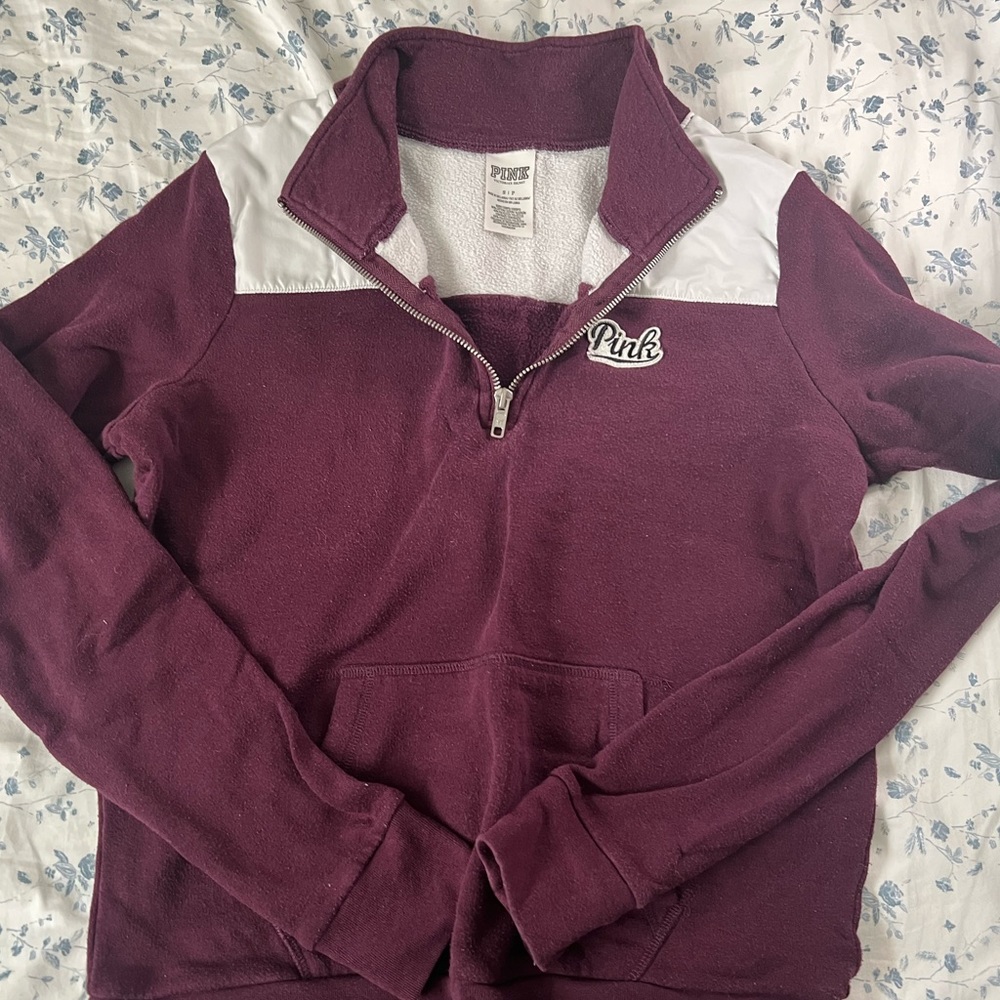 Victoria’s Secret PINK burgundy Half Zip Up